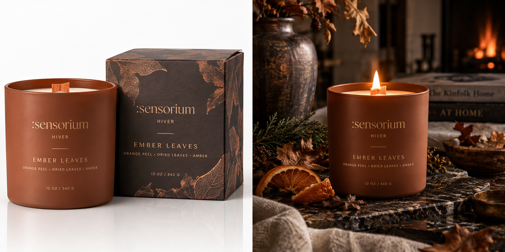 Ember Leaves Candle — Hiver Collection