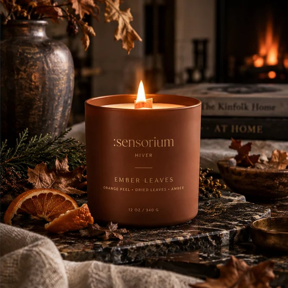 Ember Leaves Candle — Hiver Collection